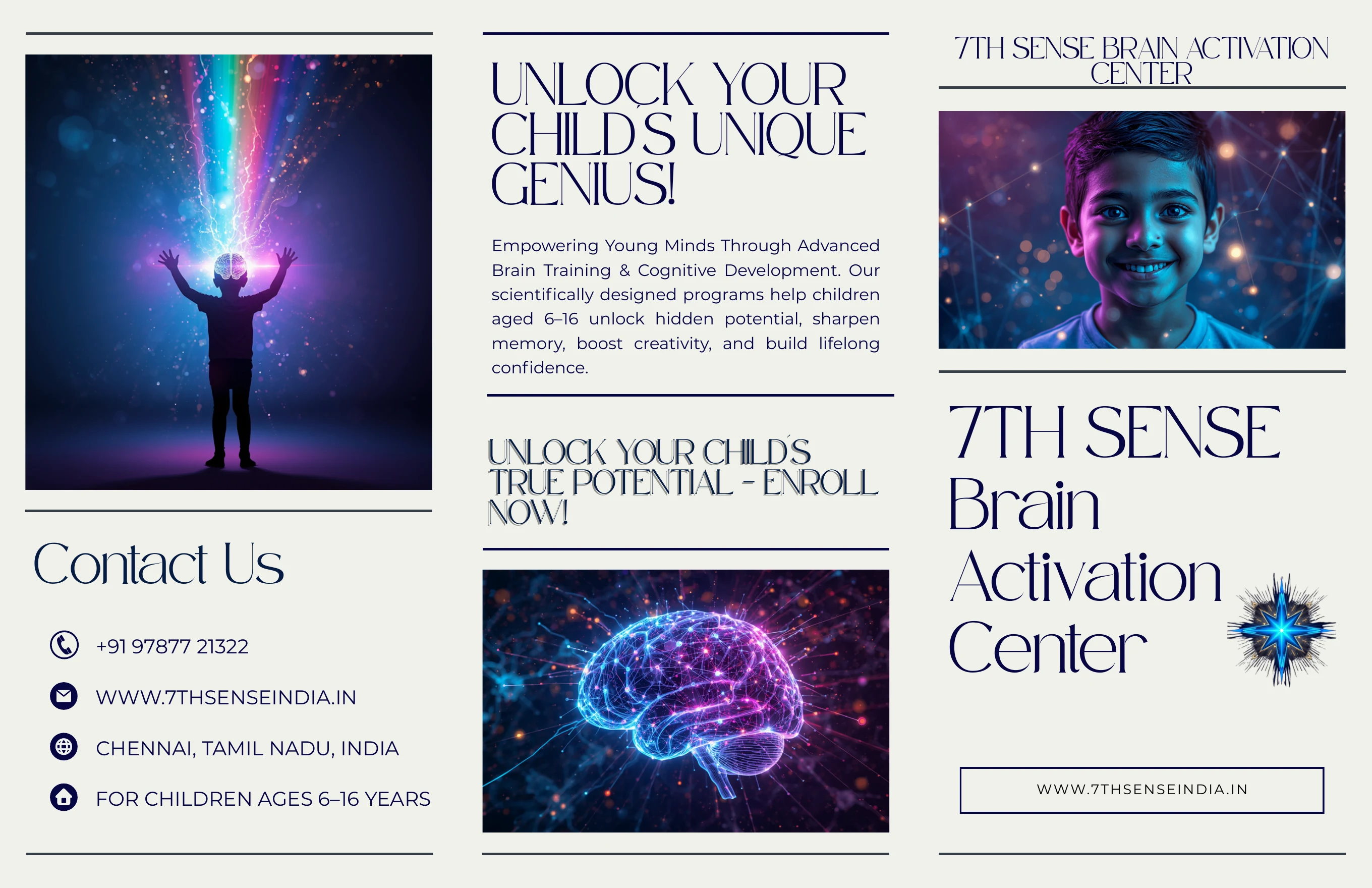 7th Sense Brain Activation Center program brochure