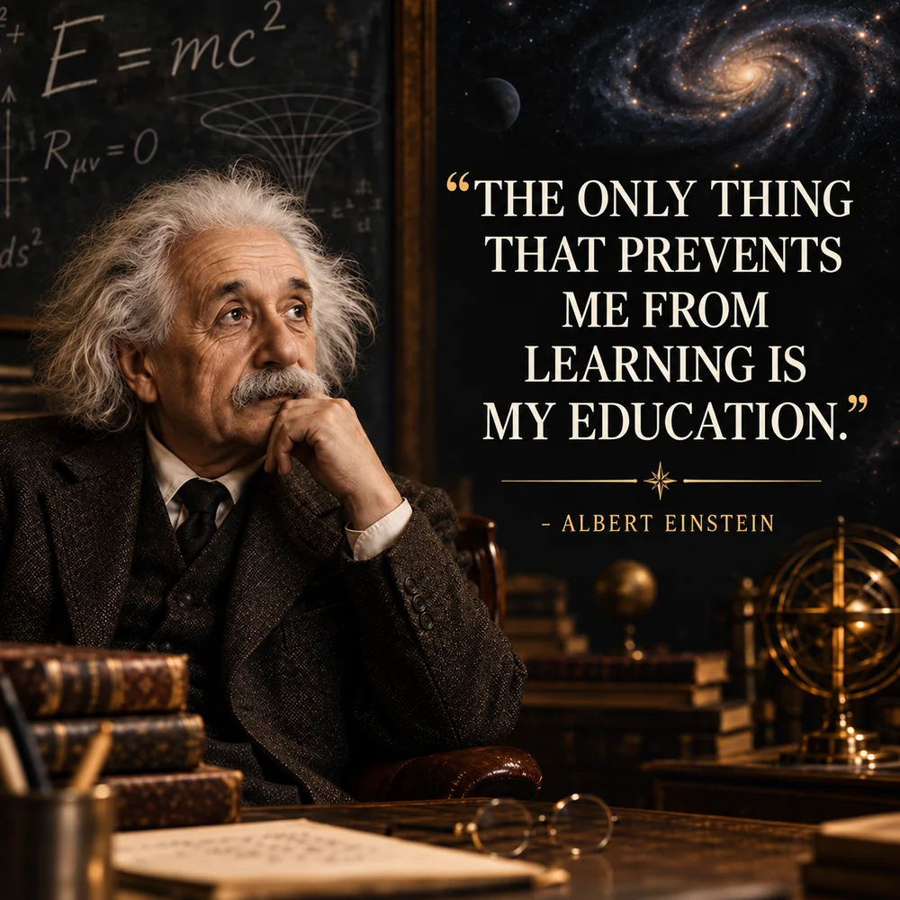 Albert Einstein quote: The only thing that prevents me from learning is my education.